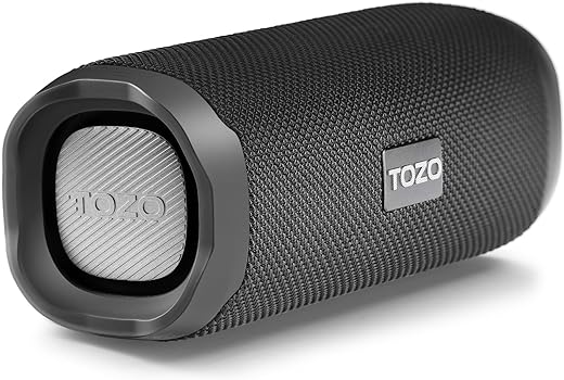 TOZO PA2 Bluetooth Speaker with Dual Drivers & Dual Bass Diaphragms, Deep Bass Loud Stereo Sound, IPX8 Waterproof, 25H Playtime, Custom EQ App Portable Wireless Speaker for Home Outdoors Travel Black