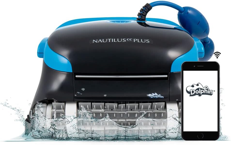 Dolphin Nautilus CC Plus Wi-Fi Automatic Robotic Pool Vacuum Cleaner, Wall Climbing Scrubber Brush, Smart Navigation, Ideal for In-Ground Pools up to 50 FT in Length