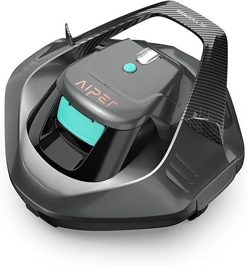 AIPER Cordless Robotic Pool Cleaner, Pool Vacuum with Dual-Drive Motors, Self-Parking Technology, Lightweight, Perfect for Above-Ground/In-Ground Flat Pools up to 40 Feet (Lasts 90 Mins)