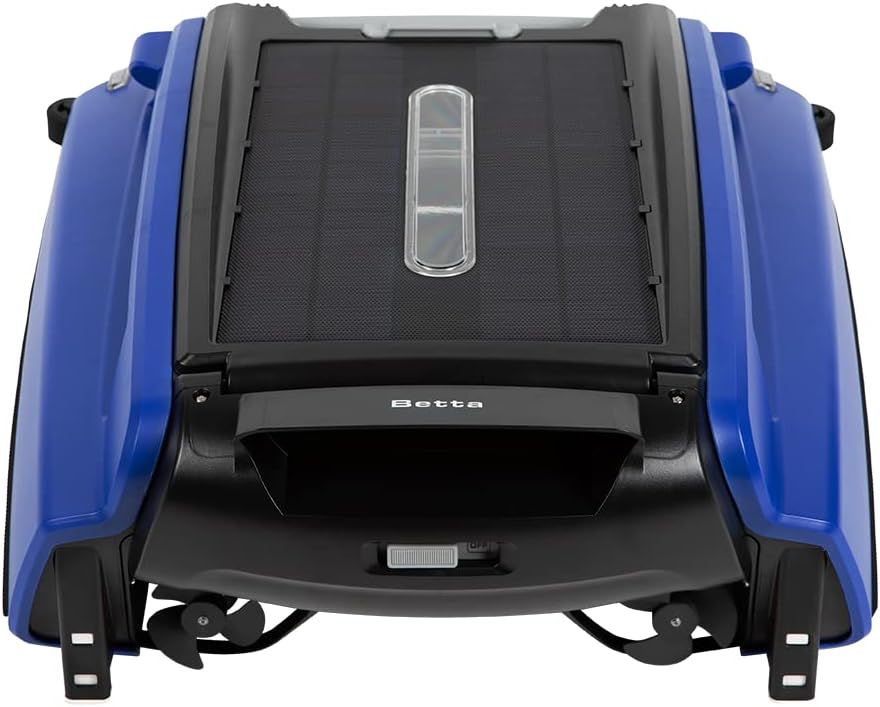 Betta SE Solar Powered Automatic Robotic Pool Skimmer Cleaner with 30-Hour Continuous Cleaning Battery Power and Re-Engineered Twin Salt Chlorine Tolerant Motors (Blue)