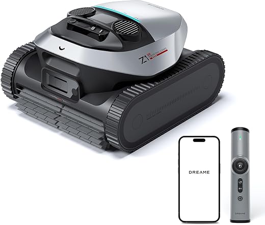DREAME Z1 Pro Cordless Robotic Pool Cleaner, LiFi Remote Control, 8000 GPH Suction, Waterline Horizontal Cleaning, Auto-Retrieval, Automatic Pool Vacuum for Above & In-Ground Pools, Upgraded Version