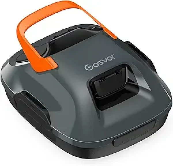 Cordless Robotic Pool Cleaner, Lasts 90 Min, Automatic Vacuum for Above-Ground Pools up to 860 Sq.ft, Portable, Self-Parking, Grey