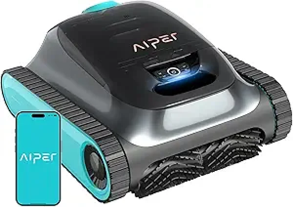 (2025 Upgrade) Aiper Scuba S1 Robotic Pool Cleaner, Wall & Waterline Cleaning, Double Filtration, Extended 180-Min Battery Life, Smart Navigation, App Support, OTA Upgrade