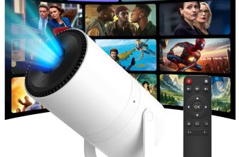 1080P Electric Focus Mini Projector: Android 12 WiFi Bluetooth