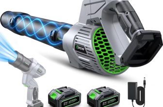 Comchoi Cordless Leaf Blower: 680 CFM, 5 Speeds, 2 Batteries