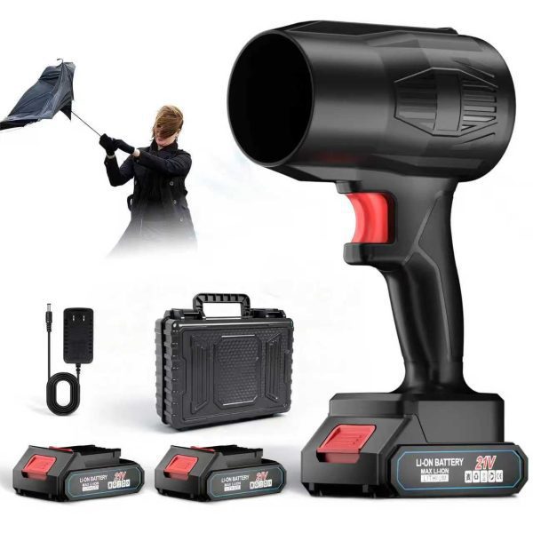 21V Cordless Leaf Blower, 990000 RPM High-Speed, 2×6Ah Large-Capacity Batteries & Fast Charger Included, Lightweight Handheld Blower for Lawn/Garden/Yard Cleanup