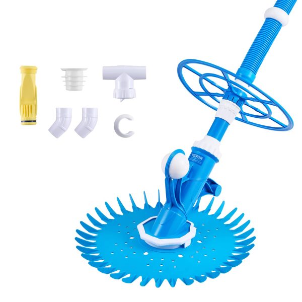 VEVOR Suction Pool Cleaner, Automatic Pool Vacuum Cleaner, Suction Side Automatic Pool Cleaner, Suction Vacuum Pool Sweeper with 12 Hoses, for In-ground Pool and Above-Ground Pool Up to 20 x 35 ft