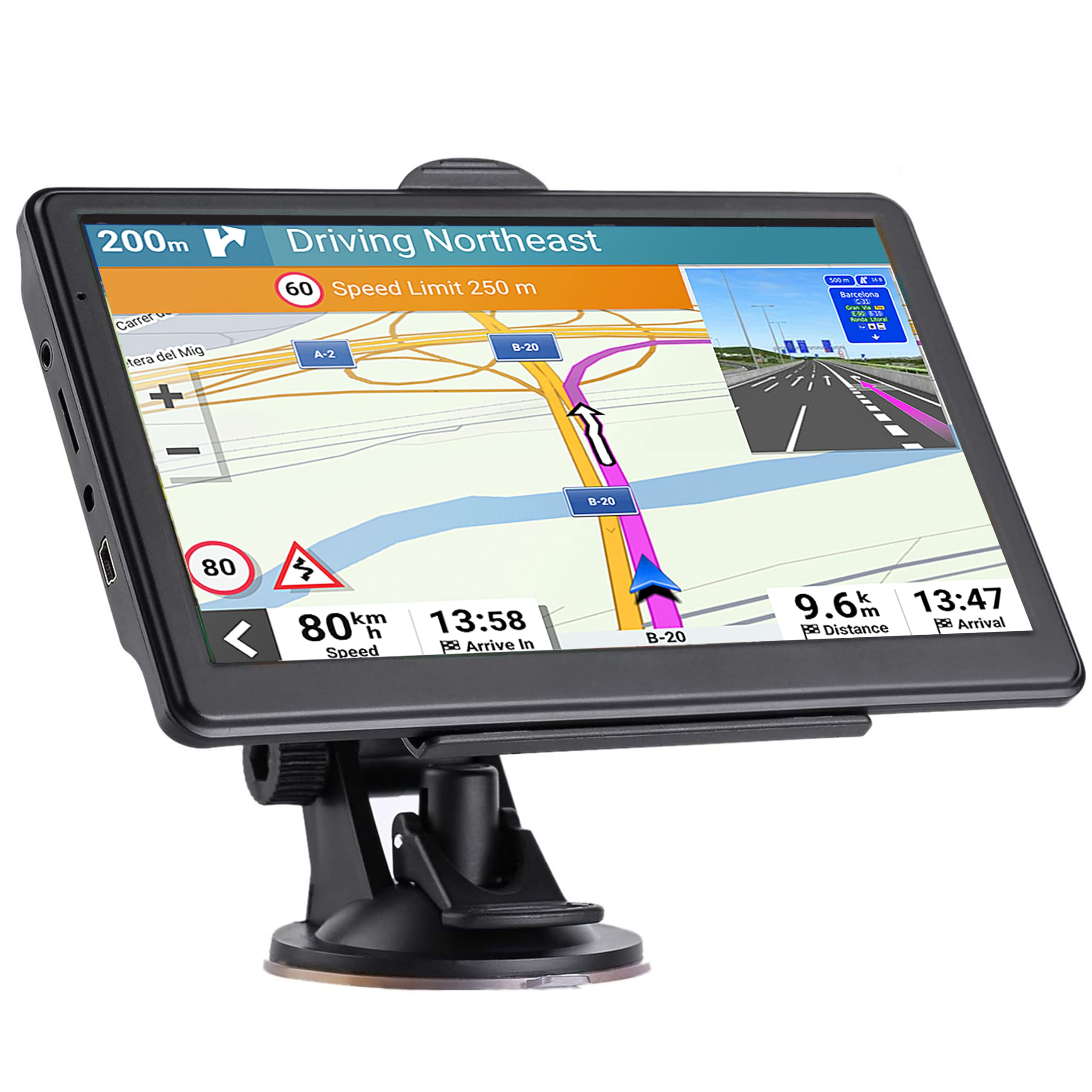 7-Inch Car GPS: 2026 Maps, Lifetime North America Updates