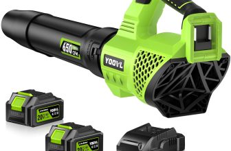 650 CFM Cordless Leaf Blower w/ 2×5.2Ah Batteries & Charger