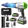 800K RPM Cordless Leaf Blower w/ 2x4500mAh Batteries