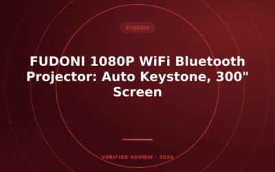 FUDONI 1080P WiFi Bluetooth Projector: Auto Keystone, 300″ Screen