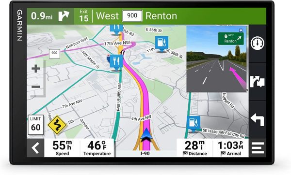 Garmin DriveSmart 86 8-inch Bright Crip Glass Screen Car GPS Navigator (010-02471-00) (Renewed)