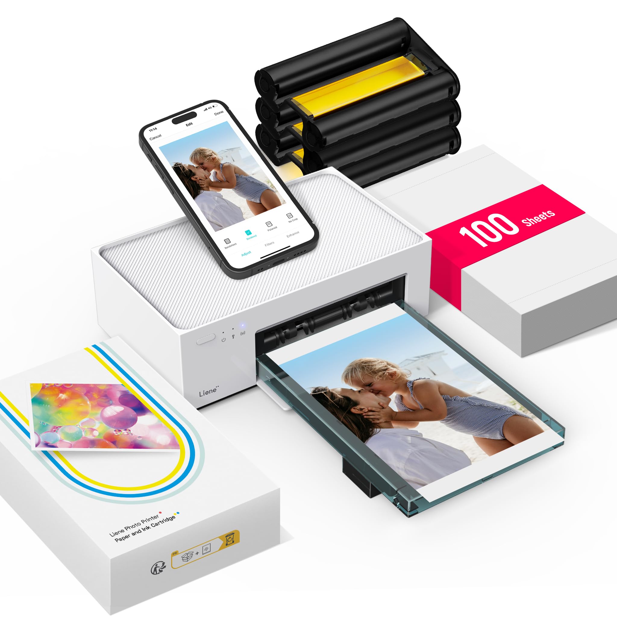 Liene M100: Portable 4×6 WiFi Photo Printer w/ 100 Sheets