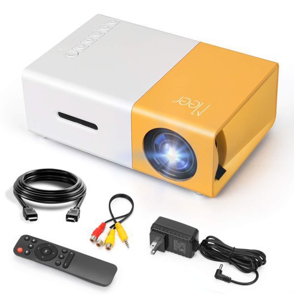 Mini Projector, Meer Portable Pico Full Color LED LCD Video Projector for Children Present, Video TV Movie, Party Game, Outdoor Entertainment with HDMI USB AV Interfaces and Remote Control