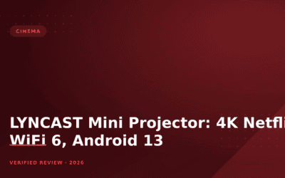 LYNCAST Mini Projector: 4K Netflix, WiFi 6, Android 13