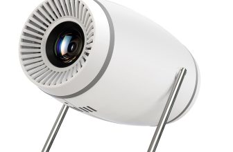 Mini WiFi Bluetooth Projector: 4K, 130'' Rotatable Screen