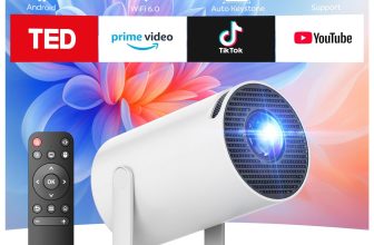 Portable 4K Mini Projector: WiFi, Bluetooth, 300 ANSI