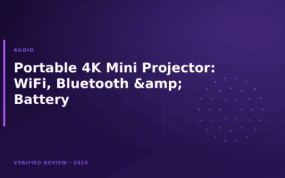 Portable 4K Mini Projector: WiFi, Bluetooth & Battery