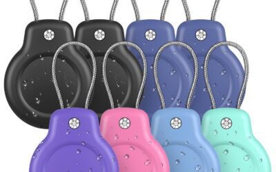 8-Pack Waterproof AirTag Holder with Secure Wire Cable Lock