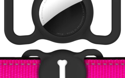 Durable Bone Pattern Silicone AirTag Dog Collar Holder