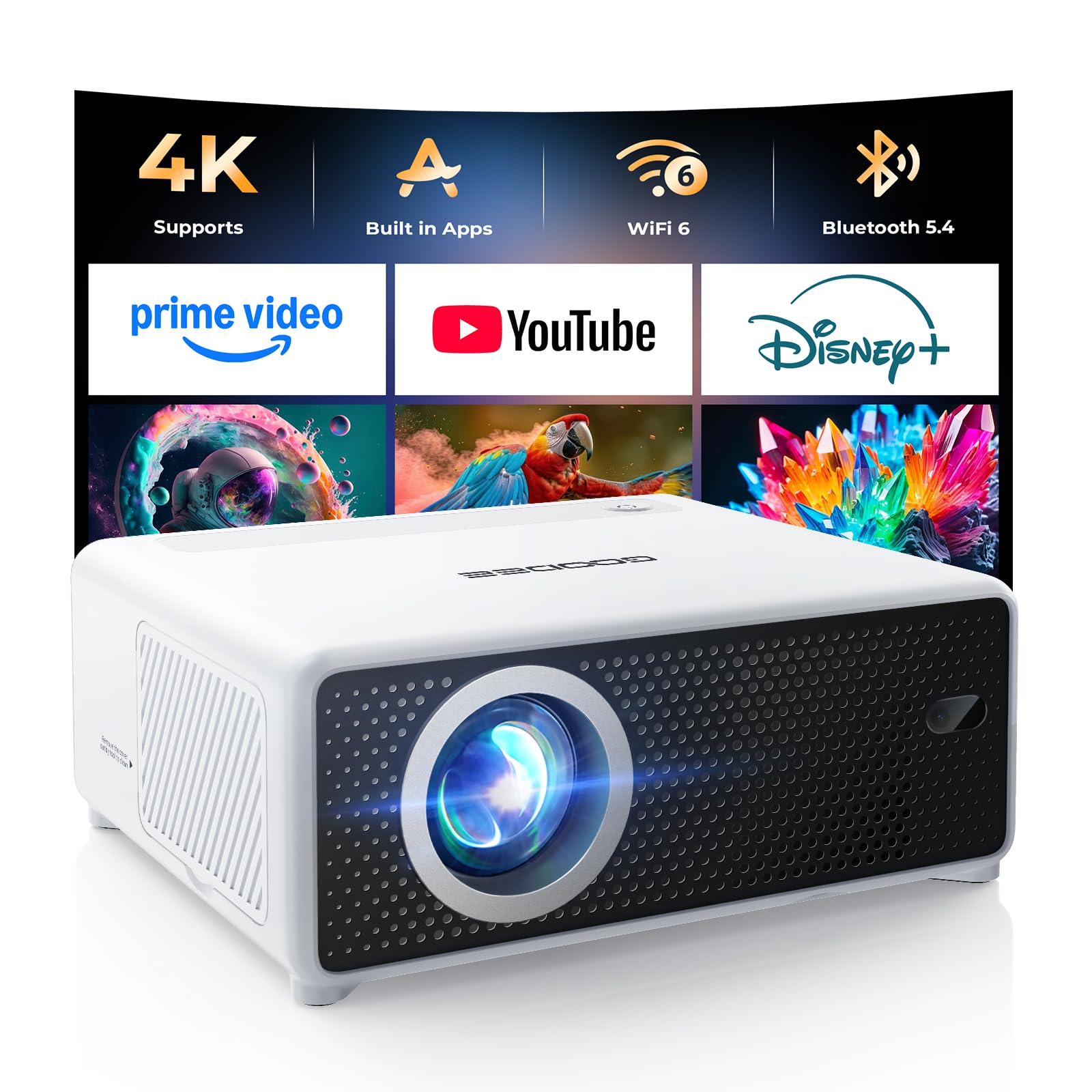 GOODEE Mini Smart Projector: Portable Full HD Cinema
