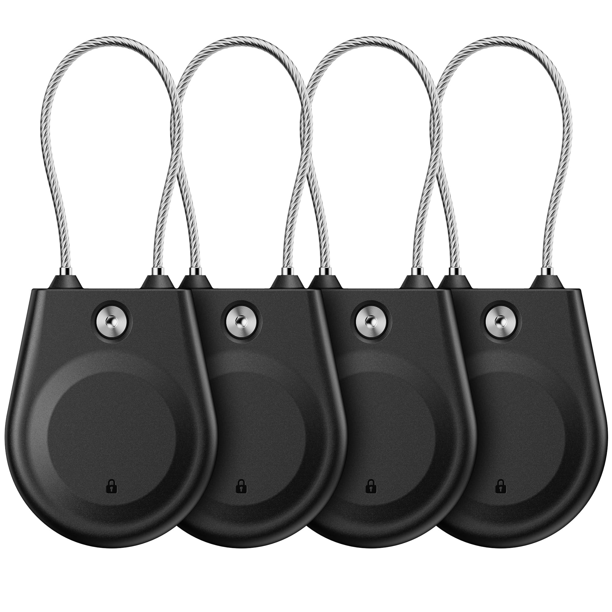 IPX8 Waterproof AirTag Holder with Secure Wire Cable (4-Pack)