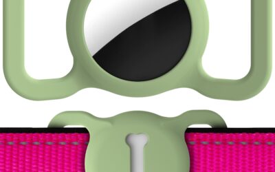 Protective Silicone Bone-Pattern AirTag Pet Collar Holder