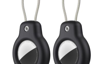 SPGUARD 4-Pack AirTag Holder with Secure Wire Cable Keychain