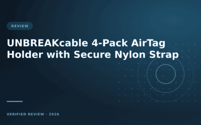 UNBREAKcable 4-Pack AirTag Holder with Secure Nylon Strap