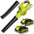 Cordless Leaf Blower: 2 Batteries, Charger, Lightweight 2-Speed