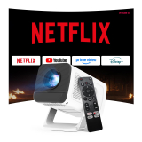 LYNCAST Mini Projector: 4K Netflix, WiFi 6, Android 13